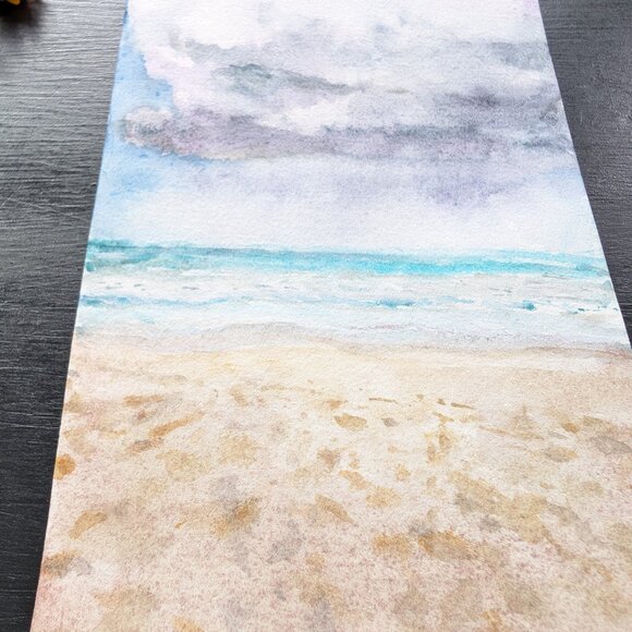"Storm Rolling In" - Tiny Original Watercolor Painting - Picture 4 of 6